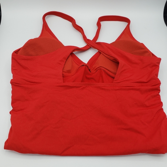 Athleta red side scrunch bikini swim tank top - Picture 10 of 11